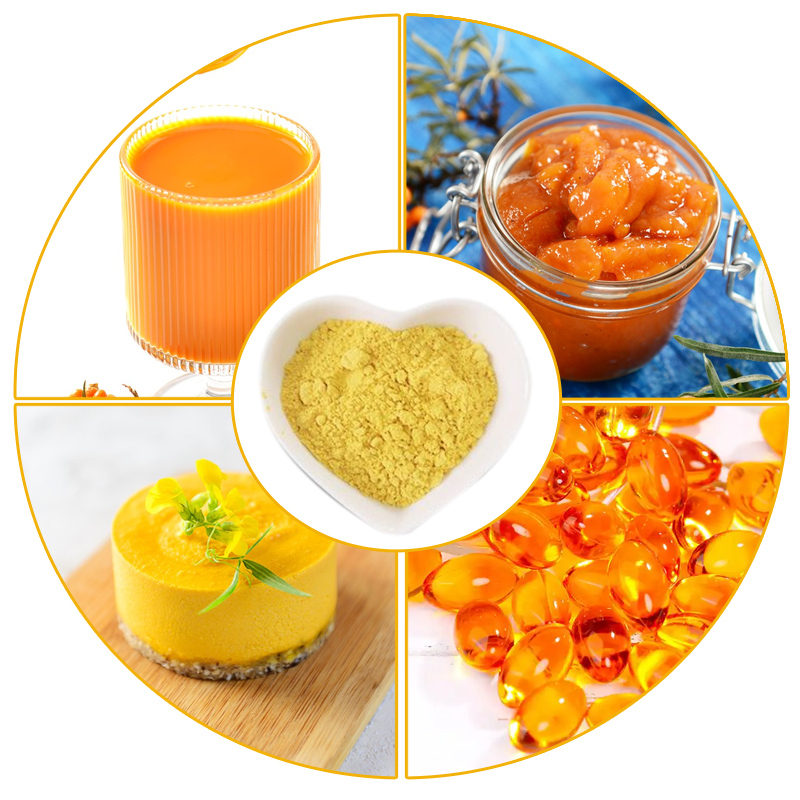 Baisfu high quality yellowish-brown powder Fructus Hippophae P.E. Flavones 10%-40% Pure natural concentrated spray-dried powder use in Food and Beverage additives